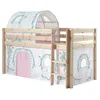 Image de Vipack Pino Lit Compact Pin Massif Naturel 209 X 105 X 114 Cm + Tunnel Et Rideau De Lit Birdy