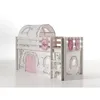 Image de Vipack Pino Lit Sureleve Pin Massif Avec Sommier Blanc + Rideau Et Tunnel De Lit + 3 Pochettes Birdy