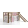 Image de Vipack Pino Lit Compact Avec Toboggan + Rideau De Lit Birdy + 3 Pochettes Birdy