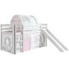 Image de Vipack Pino Lit Mezzanine Avec Toboggan + Birdy Tunnel Et Rideau De Lit + 3 Pochettes