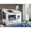 Image de Vipack Lio Lit Cabane 90x200cm + Set De Rideaux + Lit Gigogne