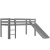Image de Vipack Lit Enfant Surlev Avec Toboggan Pino 90x200cm Gris