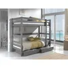 Image de Vipack Lit Enfant Superpos Hauteur 180 Pino 90x200cm Gris + 2 Tiroirs De Lit