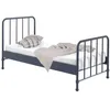 Image de Vipack Lit Simple En Mtal Bleu Denim Mat Bronxx 90x200cm