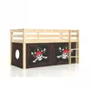 Image de Vipack PINO Lit Compact Pin Massif Naturel + Rideau en 4 parties Pirate des Caraibes