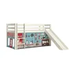 Image de Vipack Pino Lit Mezzanine Avec Toboggan + Rideau De Lit Animalerie