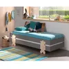Image de 2 Lits Modulo Puzzle Gris Empilables 90x200 L 203,6 X Lg 93,8 X H 27,5 Cm