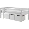 Image de Lit Mi-Hauteur + 3 Tiroirs Blanc