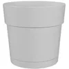 Image de Pot A Fleurs Et Plantes Rond Capri Large - Plastique - RÃ©servoir D'eau - Diametre 30 Cm - Blanc - Artevasi