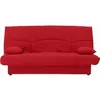 Image de DREAM Banquette clic clac 3 places - Tissu rouge - Slyle contemporain - L 190 x P 92 cm