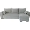 Image de CanapÃ© d'angle convertible rÃ©versible MAX - MÃ©ridienne avec coffre - Tissu gris clair - L 240 x P 143 x H 85 cm