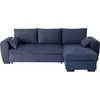 Image de CanapÃ© d'angle convertible rÃ©versible MAX - MÃ©ridienne avec coffre - Tissu bleu - L 240 x P 143 x H 85 cm