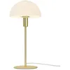 Image de Lampe De Table ÃlÃ©gante En Or Et Abat-Jour En Verre Blanc
