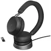 Image de Jabra Evolve2 75 - Micro-casque - sur-oreille - Bluetooth - sans fil - Suppresseur de bruit actif - USB-A - isolation acoustique - noir - avec support de chargement - CertifiÃ© pour Microsoft Teams