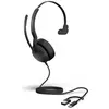 Image de Jabra Evolve2 50 MS Mono - Micro-casque - sur-oreille - filaire - Suppresseur de bruit actif - USB-C, USB-A - CertifiÃ© pour Microsoft Teams