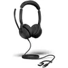 Image de Jabra Evolve2 50 MS Stereo - Micro-casque - sur-oreille - filaire - Suppresseur de bruit actif - USB-C, USB-A - CertifiÃ© pour Microsoft Teams