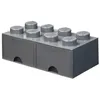 Image de Lego - Brique gris foncÃ© de rangement 8 tenons avec tiroirs - 5006329