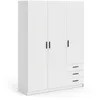 Image de Armoire VEGA - DÃ©cor Blanc mat - 3 portes + 3 tiroirs - L 147 x P 49,6 x H 200,4 cm