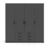 Image de Armoire 4 portes et 3 tiroirs L195,5 cm - Gris Anthracite