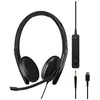 Image de EPOS ADAPT 165 USB-C II - ADAPT 100 Series - micro-casque - sur-oreille - filaire - jack 3,5mm, USB-C - noir - OptimisÃ© pour la CU