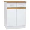 Image de JUNONA MEUBLE BAS DE CUISINE 60 CM - 2 PORTES - PLAN DE TRAVAIL - BLANC BRILLANT