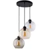 Image de Suspension Cubus 3 Lampes, Transparente/Miel/Brune