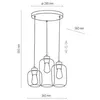 Image de Suspension Marco Brown 3 Lampes Transparente/Brune
