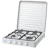 Image de Luxpol K04S, Dessus de table, Cuisinière à gaz, Acier inoxydable, Blanc, Rotatif, Devant