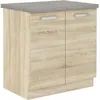 Image de Meuble Bas 2 Portes Battantes Avec Plan De Travail - Decor Chene Sonoma - L 80 X P 51,6 X H 82 Cm - Lassen