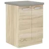 Image de Meuble bas 2 portes battantes - DÃ©cor chene sonoma - L 60 x P 51,6 x H 85 cm - LASSEN