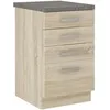 Image de Meuble bas 4 tiroirs avec plan de travail - DÃ©cor chene sonoma - L 40 x P 51,6 x H 85 cm - LASSEN