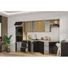 Image de Cuisine complete - MODENA - 300 cm - Chene artisan et noir mat