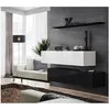 Image de Ensemble meuble TV mural - Switch SB II - 130 cm x 110 cm x 30 cm - Blanc et noir