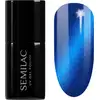 Image de Semilac Vernis à ongles gel UV hybride effet soie avec lampe UV/LED couleur 466 Blue Silk Pyjamas 7 ml