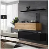 Image de Commode - Switch SB II - 2 bancs TV - 1 Ã©tagÃ¨re - Bois et noir - ModÃ¨le 1