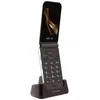 Image de TÃ©lÃ©phone Clapet Senior Double Ã©cran Autonomie 7 jours Socle de charge Myphone Marron