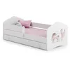 Image de Lit enfant + tiroir + matelas + barriere de securite 160x80