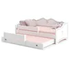 Image de Lit gigogne enfants 160x80 + 2 matelas + 2 sommiers + barriere de securite