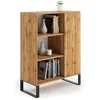 Image de Meuble buffet, commode, style industriel , armoire 1 porte et 3 Ã©tagÃ¨res naturel - FONDI