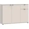 Image de Commode - GANYMEDE - 3 portes - 1 tiroir - Sable - 119,8 x 34,1 x 82,3 cm