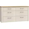 Image de Commode - NELLEKE - 6 tiroirs - Sable / Bois - L156,3 x P41,3 x H83,1 cm