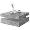 Image de Table basse carrÃ©e pivotante - Panneau de particules - DÃ©cor bÃ©ton gris clair - Classique - L 78 x P 78 x H 35,4 cm - COFFEE