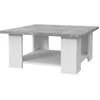 Image de PILVI Table basse - Blanc et bÃ©ton gris clair - L 67 x P 67 x H 31 cm