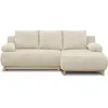 Image de CanapÃ© d'angle droit convertible MIKA 3 places - Velours cÃ´telÃ© beige - Coffre de rangement - L218 x P98/145 x H84 cm