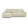 Image de CanapÃ© d'angle gauche convertible 3 places MILO - Velours cÃ´telÃ©s beige - Coffre de rangement - L 264 x H 84 x P 99/145 cm