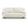 Image de Banquette convertible 3 places TEIJO - Tissu bouclette beige - Coffre de rangement - L187 x P91x H82 cm