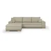 Image de CanapÃ© d'angle convertible rÃ©versible + coffre de rangement - Tissu Beige - L 289 x P 94/188 x H 88 cm - INDIAN