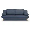Image de Banquette convertible - 3 places - NAOTO - Tissu bleu foncÃ© - Coffre de rangement - 202 x 98 x 98 cm