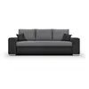 Image de CanapÃ© convertible avec coffre de rangement 3 places - INDIAN - Tissu bicolore gris / anthracite et pieds chrome - L250xH88xP98cm