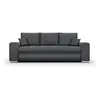 Image de CanapÃ© convertible avec coffre de rangement 3 places - INDIAN - Tissu gris foncÃ© et pieds chrome - L250xH88xP98cm